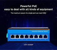 USR-ISG016 Serie 16 puertos eléctricos con conmutador Ethernet industrial GIgabit de carril DIN de 10/100/1000 Mbps
