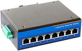 USR-ISG008 Series 8 Electrical Ports with 10/100/1000Mbps DIN-Rail GIgabit Industrial Ethernet Switch