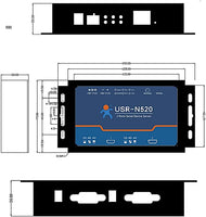 Lubeby Smart USR-N520 Doppeltes serielles Gerät RS232 RS485 RS422 Ethernet-Server